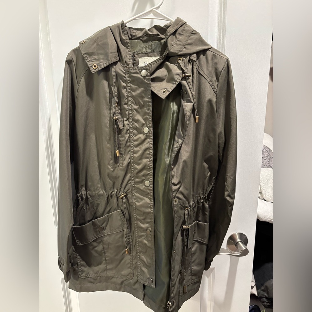 Small green rain coat